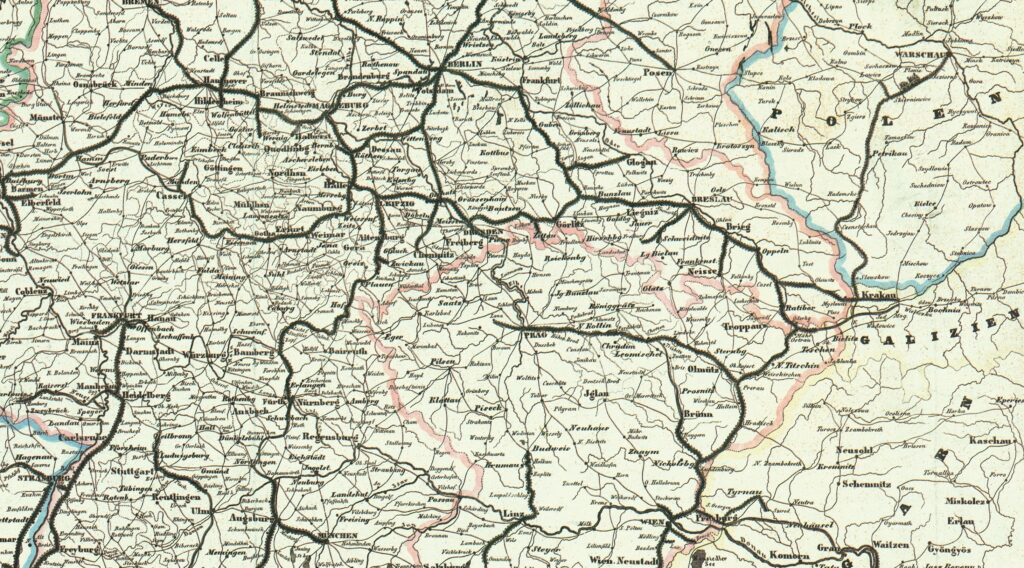 Połączenia kolejowe w Bramie Morawskiej w 1849